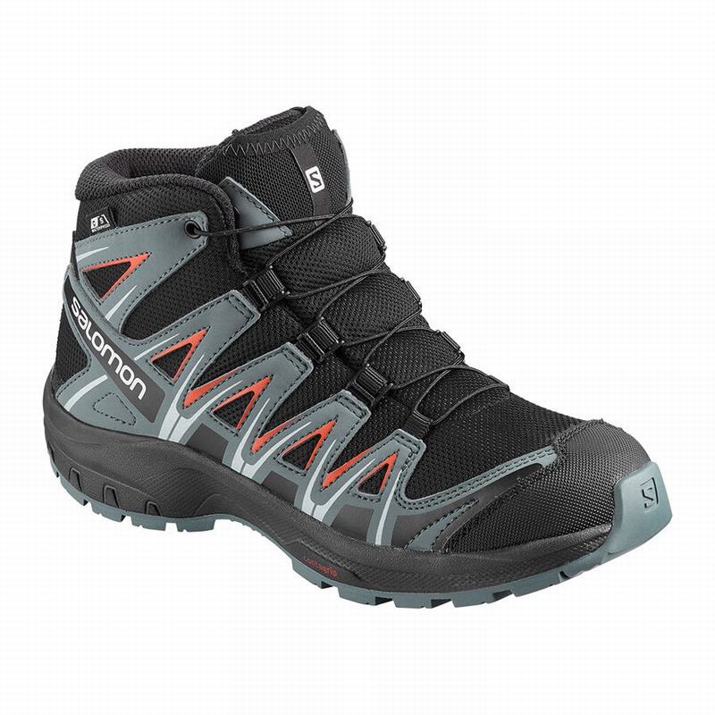 Salomon Israel XA PRO 3D MID CSWP J - Kids Trail Running Shoes - Black/Pink (WRDZ-28173)
